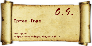 Oprea Inge névjegykártya